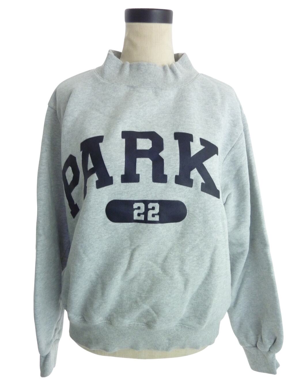 PARKE Varsity Mockneck Sweatshirt Gray Navy Blue S/M